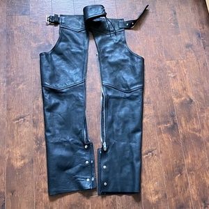 Leather Motorcycle Chaps Leg 42" Sz Large